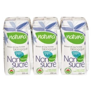 Natur-A Boisson de soya fortifiée non sucrée sans gluten et biologique 3 x 200 ml