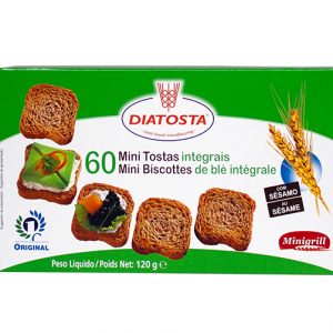 MINI BISCOTTES AU BLÉ ENTIER Diatosta 120 g