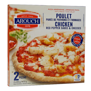 Pizza poulet, purée de poivrons et fromages Arouch 470 g