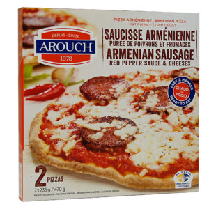 Pizza saucisse arménienne, purée de poivrons et fromages Arouch 470 g