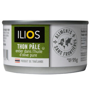THON PÂLE ENTIER DANS L’HUILE D’OLIVE PURE ILIOS 99G