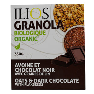 Granola biologique avoine et chocolat noir avec graines de lin Ilios  350g