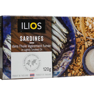 SARDINES DANS L’HUILE LÉGÈREMENT FUMÉE ILIOS 120G