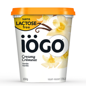 iÖGO yogourt sans lactose saveur vanille 1.5% 650g