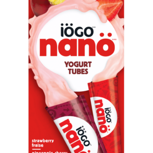 iÖGO yogourt nanö tubes saveur Fraise, Ananas-Cerise 1.9% 8x60g
