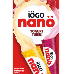 iÖGO yogourt nanö tubes saveur Framboise, Fraise-Banane 1.9% 8x60g