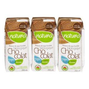Natur-a Boisson de soya biologique fortifiée à la saveur de chocolat 3x200 ml