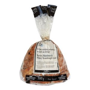 PREMIÈRE MOISSON Pain tranché aux raisins, miel et noisettes au levain 500 G