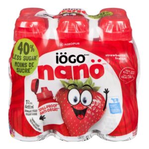 Iögo Yogourt à boire à la saveur de fraises 1 %, Nano 6x93 ml