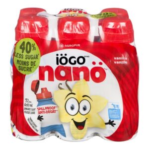 Iögo Yogourt à boire à la saveur de vanille 1 %, Nano 6x93 ml