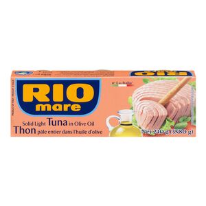 RIO MARE Thon pâle entier dans l'huile d'olive 3X80 G