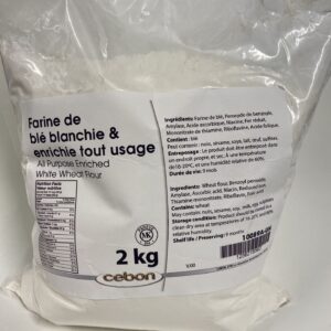 Cebon Farine de Blé blanchie & enrichie tout usage 2 kg