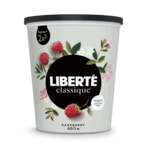 Liberté Yogourt à saveur de framboises 2,9 %, Classique 650 g