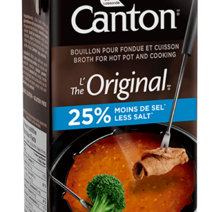 Bouillon pour fondue et cuisson L'original moins de sel  Canton 1.1L