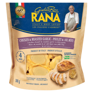 Pâtes fraîches ravioli farcies aux poulet et ail Rana 300g